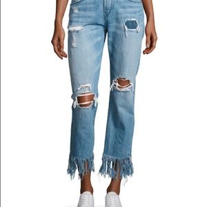 3x1 NYC  Fringed Cropped Jeans Size 27